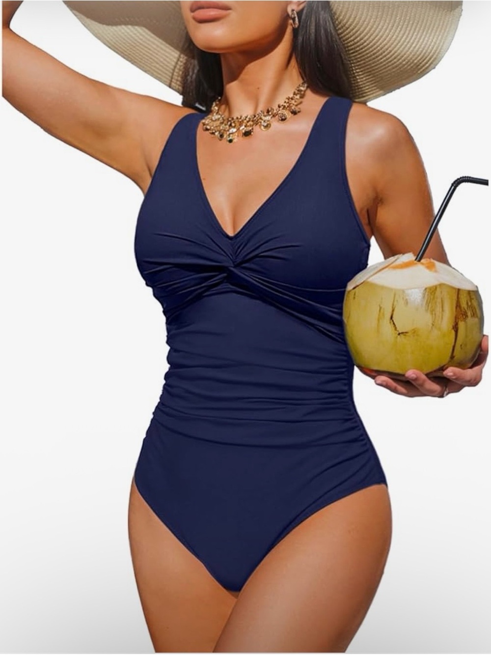 Holipick One Piece Navy Swimsuit